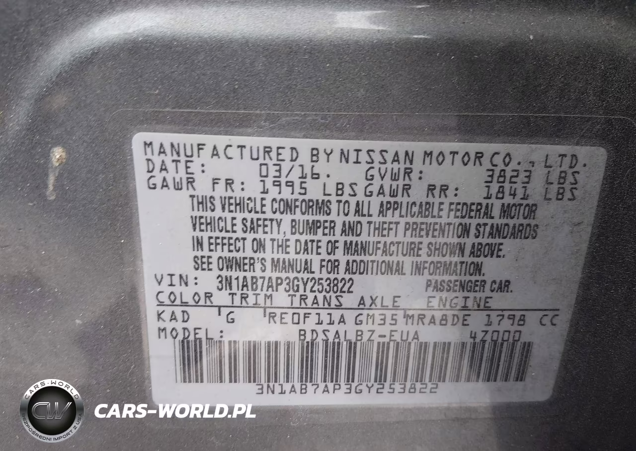 2016 Nissan Sentra S VIN:3N1AB7AP3GY253822 - 9