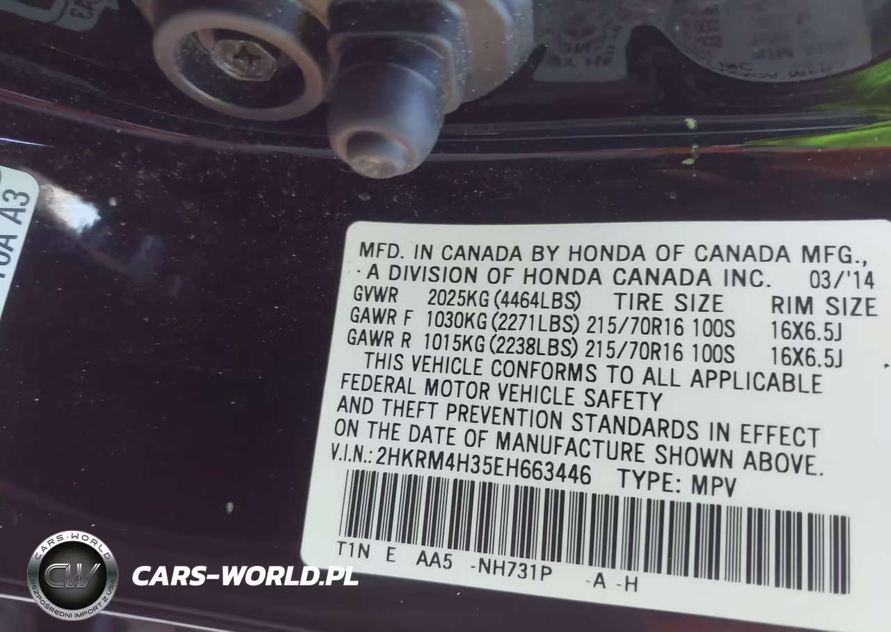 2014 Honda Cr-V Lx VIN:2HKRM4H35EH663446 - 9