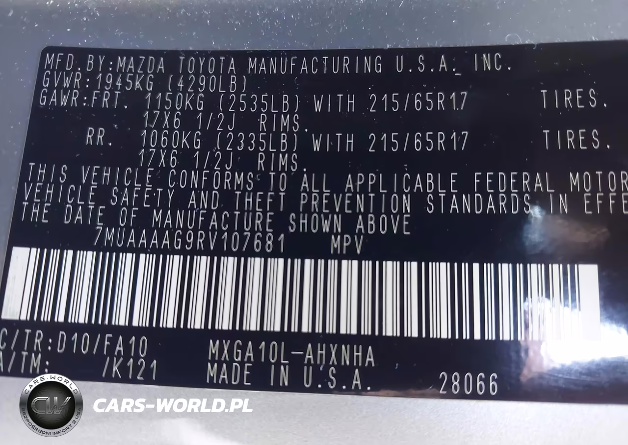 2024 Toyota Corolla Cross L VIN:7MUAAAAG9RV107681 - 9