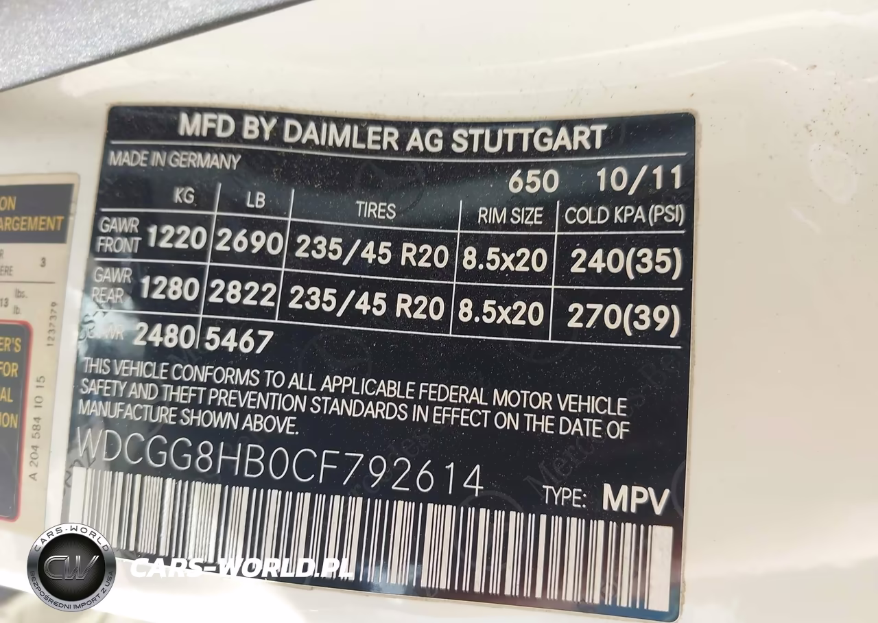 2012 Mercedes-Benz Glk 350 4Matic VIN:WDCGG8HB0CF792614 - 9