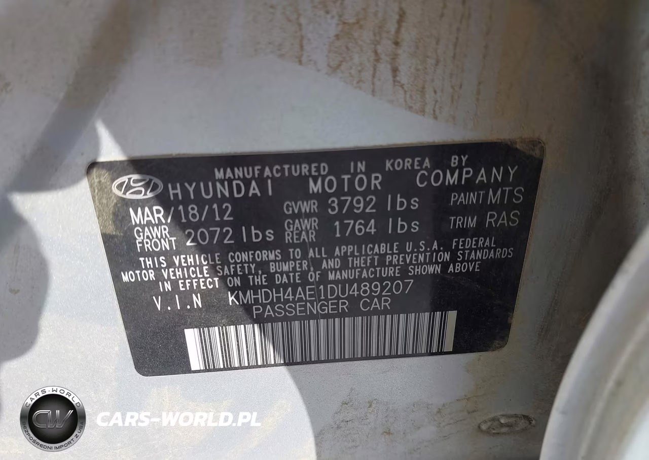 2013 Hyundai Elantra Gls VIN:KMHDH4AE1DU489207 - 9