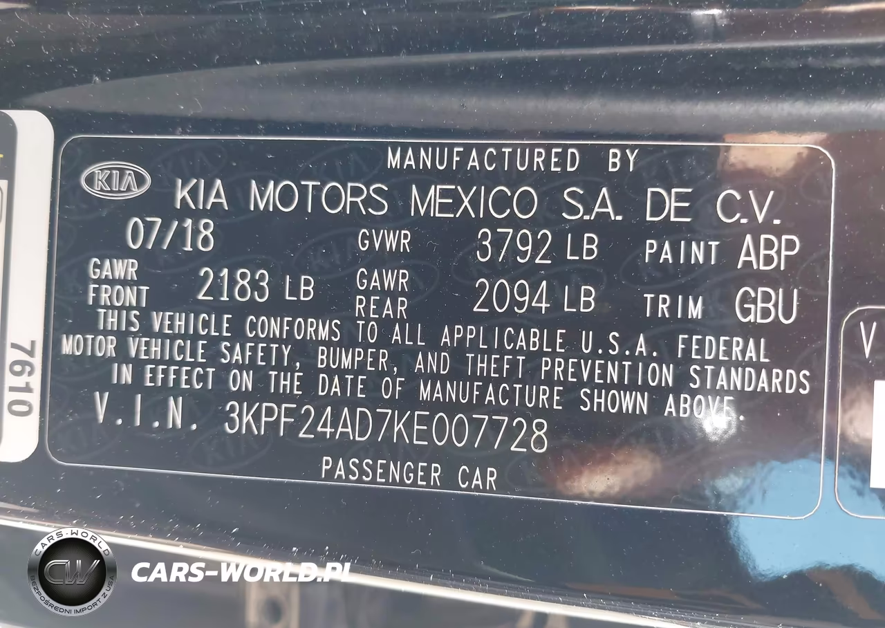 2019 Kia Forte Lxs VIN:3KPF24AD7KE007728 - 9