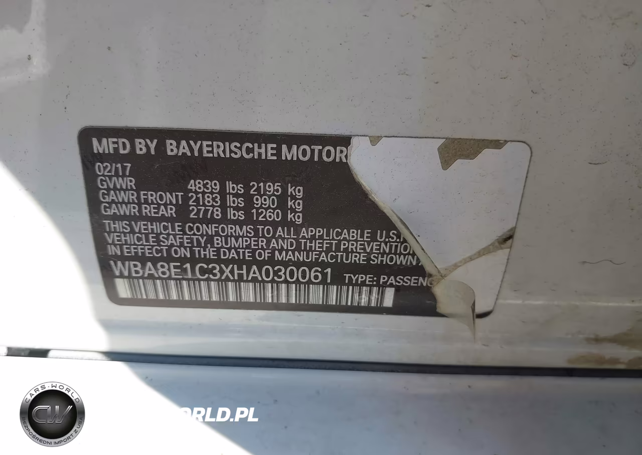 2017 BMW 330E Iperformance VIN:WBA8E1C3XHA030061 - 9
