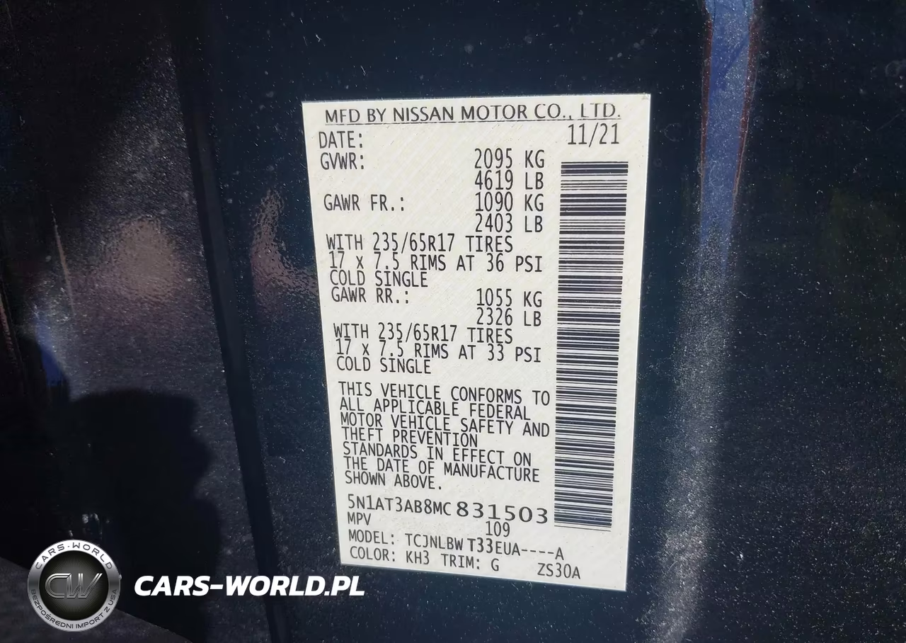 2021 Nissan Rogue S Intelligent Awd VIN:5N1AT3AB8MC831503 - 9