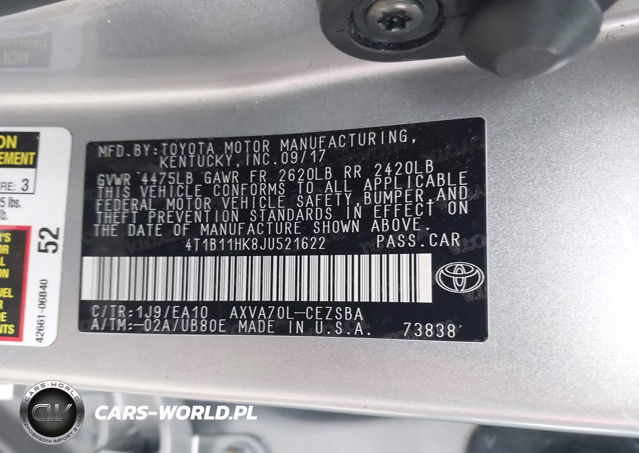 2018 Toyota Camry Se VIN:4T1B11HK8JU521622 - 9