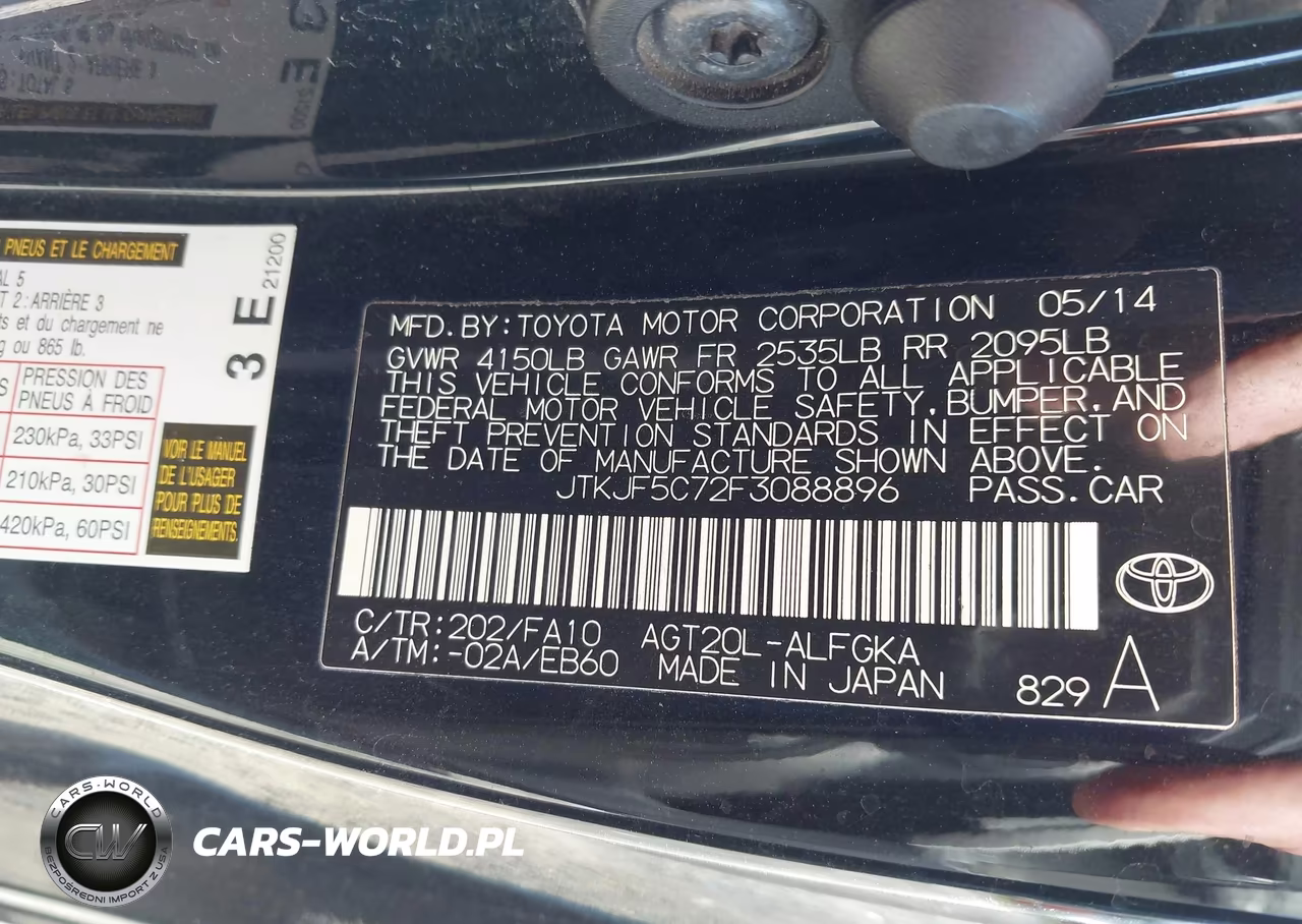 2015 Scion Tc VIN:JTKJF5C72F3088896 - 9