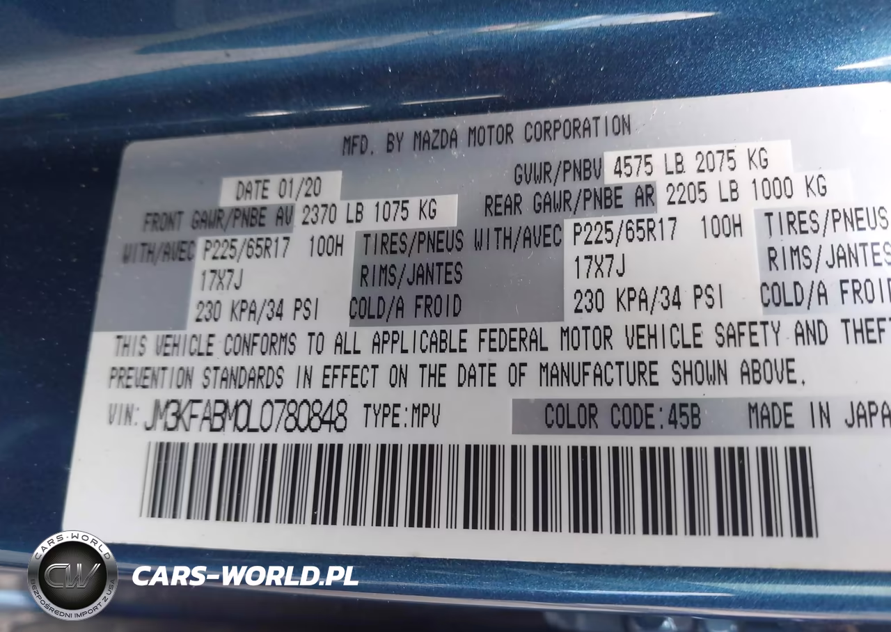 2020 Mazda Cx-5 Sport VIN:JM3KFABM0L0780848 - 9