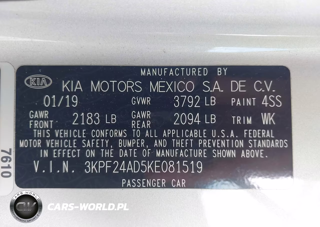 2019 Kia Forte Lxs VIN:3KPF24AD5KE081519 - 9
