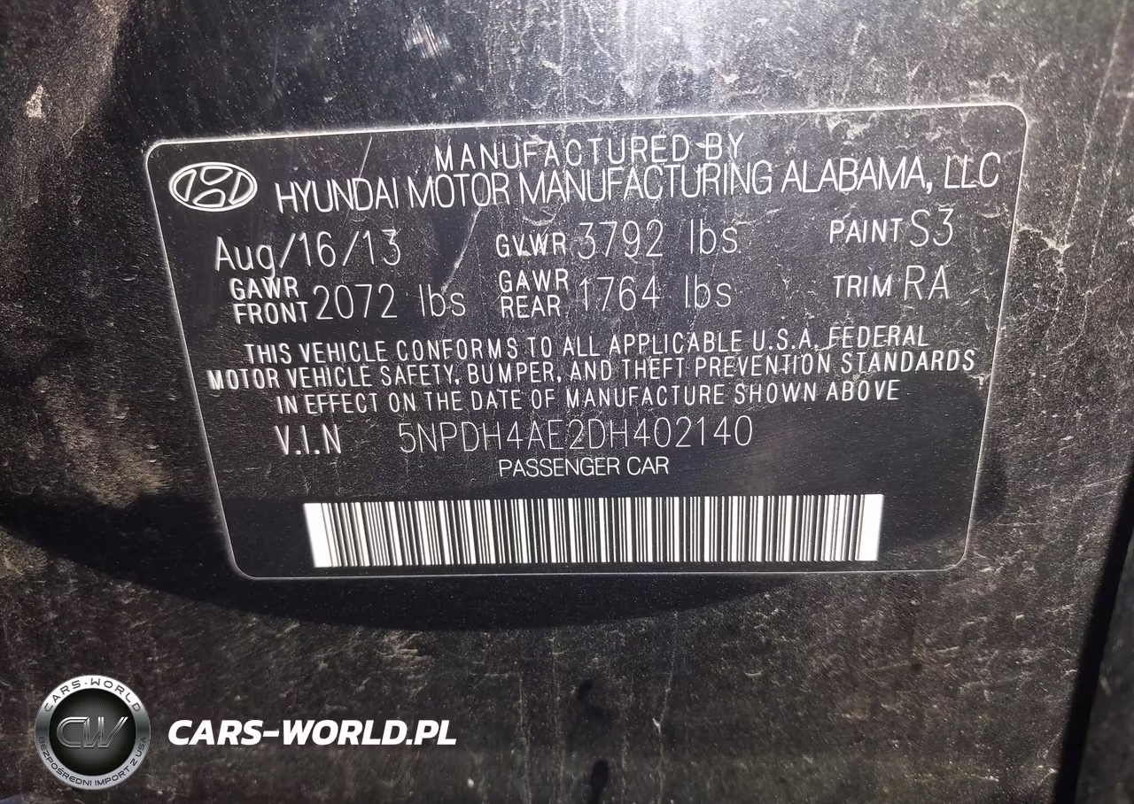 2013 Hyundai Elantra Gls VIN:5NPDH4AE2DH402140 - 9
