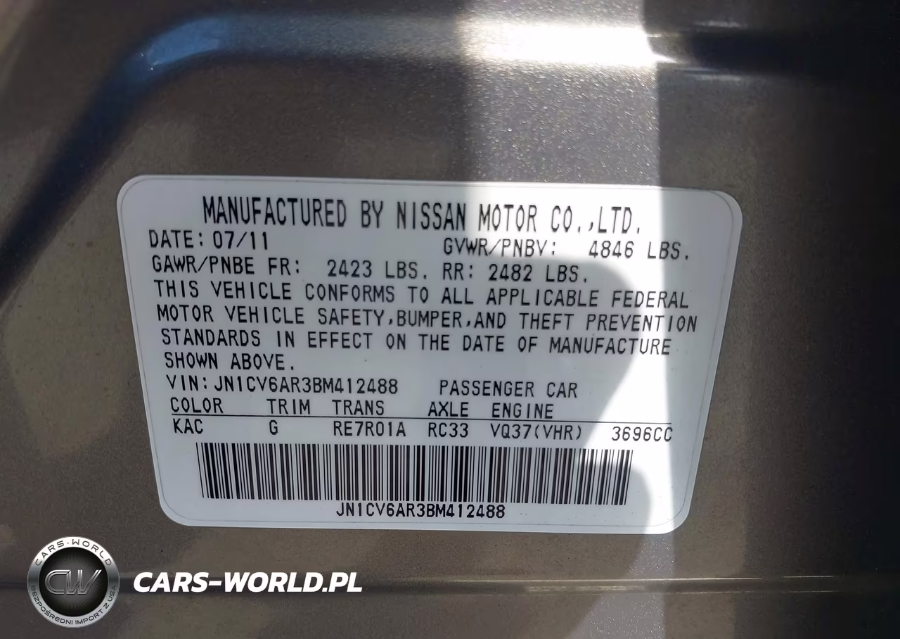 2011 Infiniti G37X VIN:JN1CV6AR3BM412488 - 9