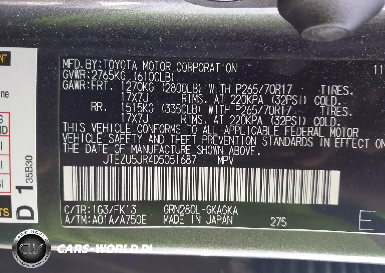 2013 Toyota 4Runner Sr5 VIN:JTEZU5JR4D5051687 - 9