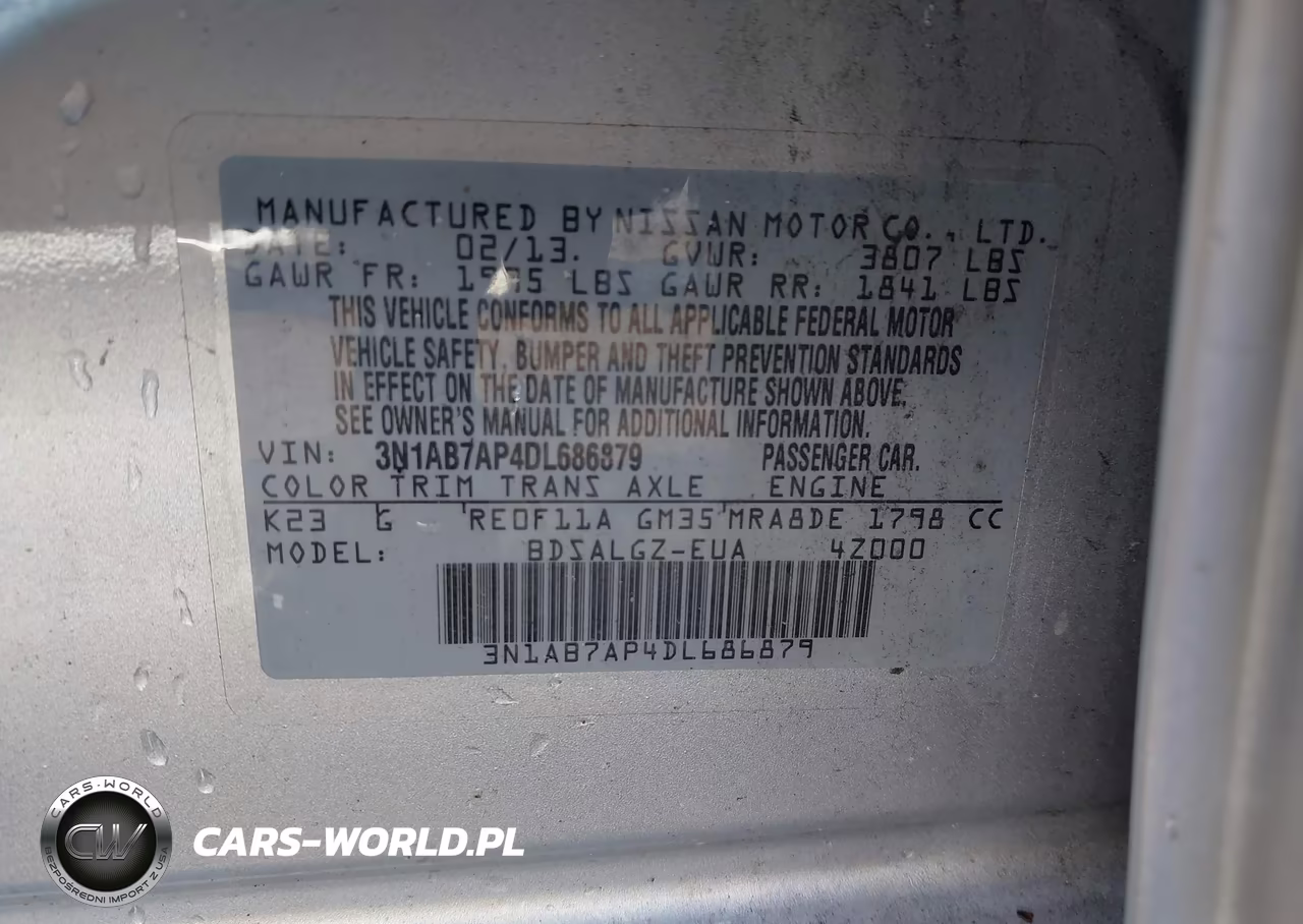 2013 Nissan Sentra Sl VIN:3N1AB7AP4DL686879 - 9
