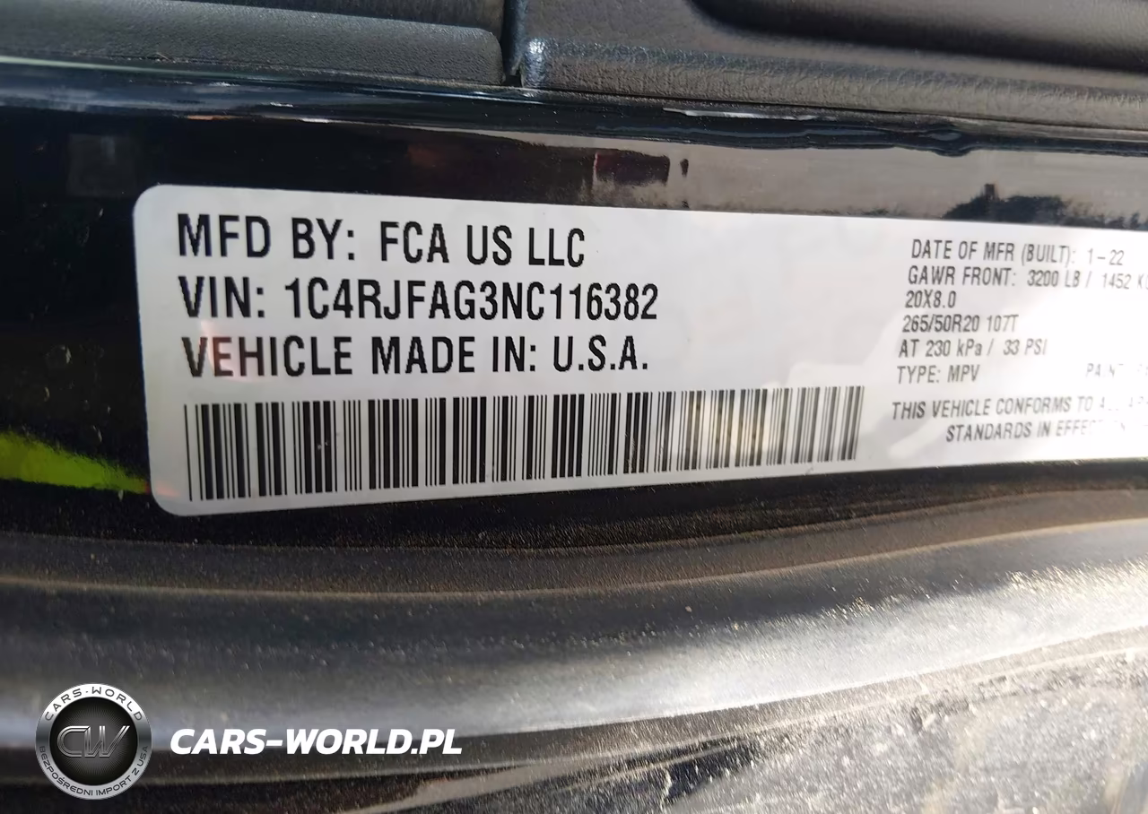2022 Jeep Grand Cherokee Wk Laredo X 4X4 VIN:1C4RJFAG3NC116382 - 9