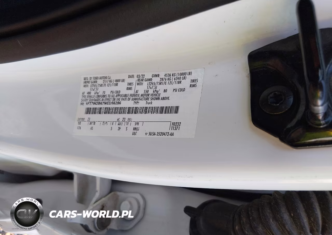2022 Ford F-250 Xl VIN:1FT7W2B67NED56286 - 9