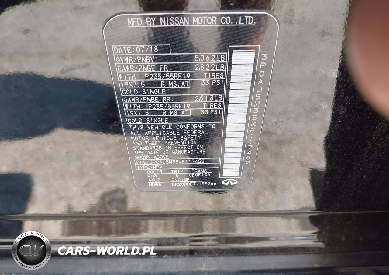 2019 Infiniti Qx50 Essential VIN:3PCAJ5M35KF117452 - 9