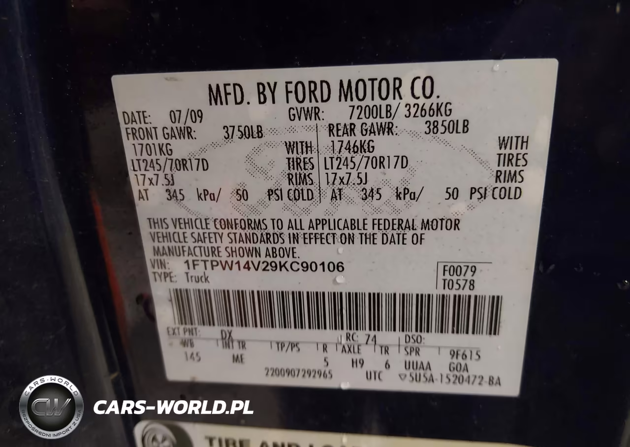 2009 Ford F-150 Xlt VIN:1FTPW14V29KC90106 - 9