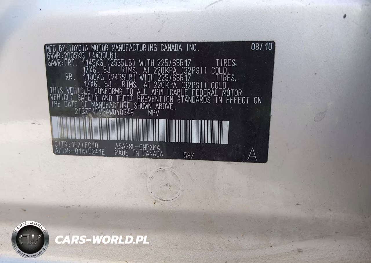 2010 Toyota Rav4 VIN:2T3ZF4DV5AW048349 - 9