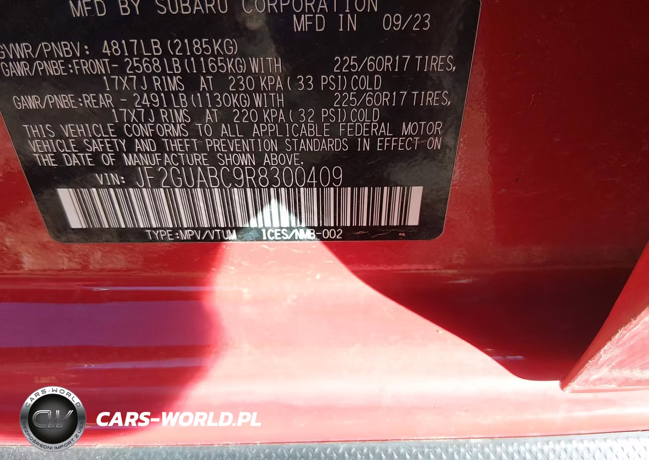 2024 Subaru Crosstrek VIN:JF2GUABC9R8300409 - 9
