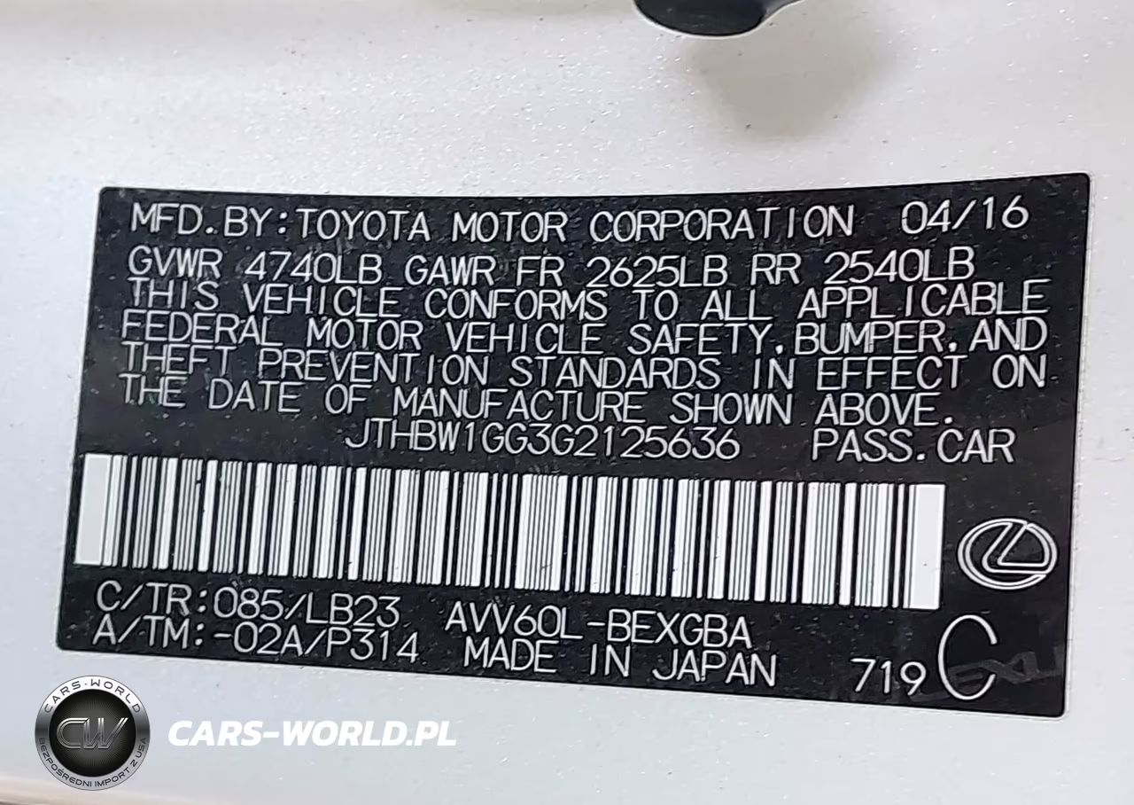 2016 Lexus Es 300H VIN:JTHBW1GG3G2125636 - 9