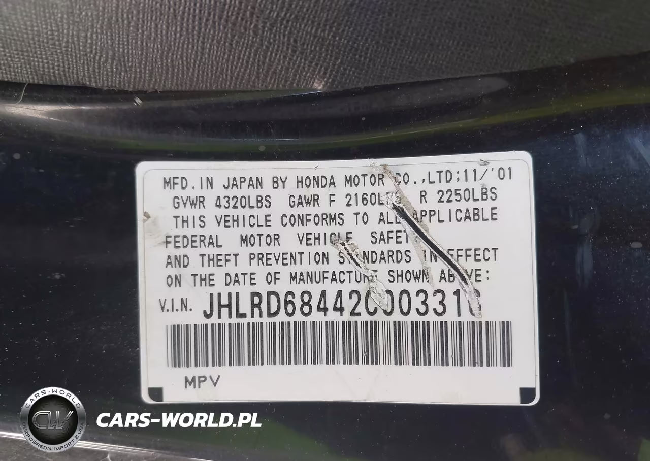 2002 Honda Cr-V Lx VIN:JHLRD68442C003316 - 9