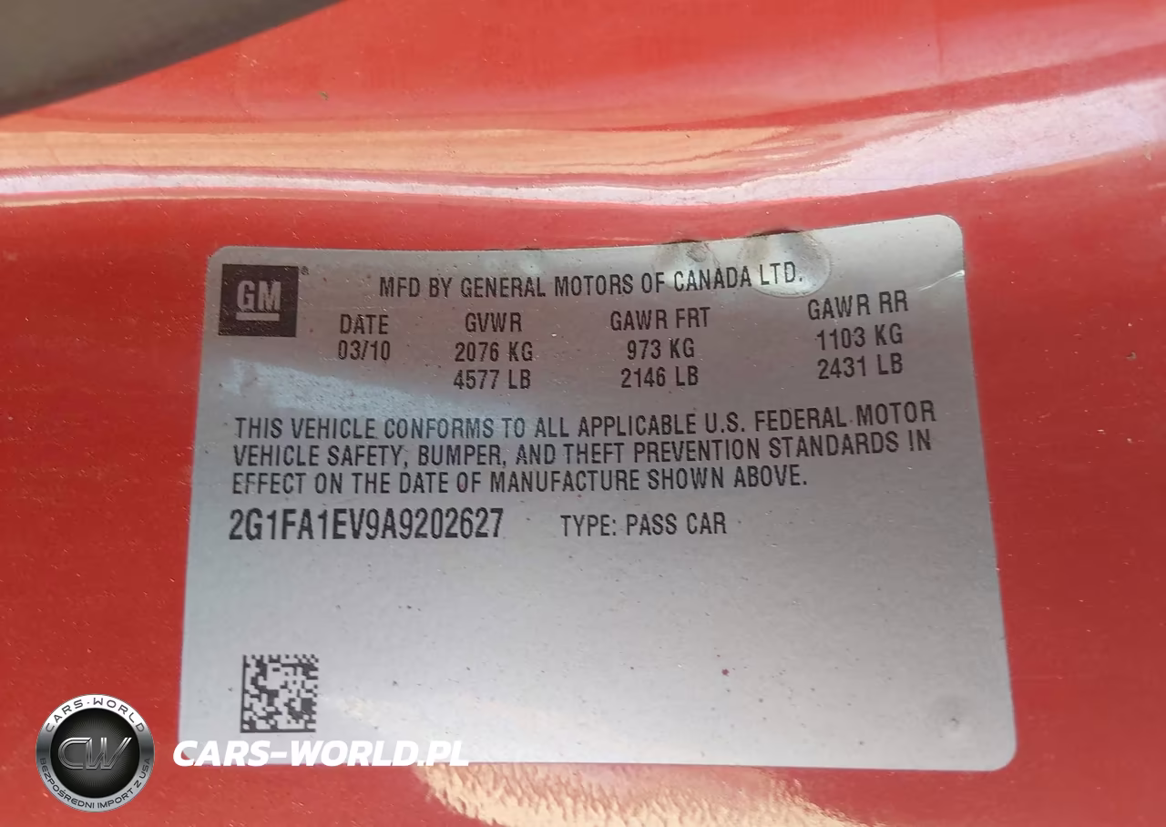 2010 Chevrolet Camaro 1Ls VIN:2G1FA1EV9A9202627 - 9