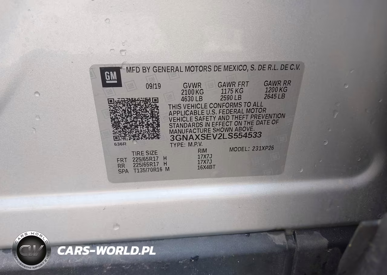 2020 Chevrolet Equinox Awd Ls VIN:3GNAXSEV2LS554533 - 9