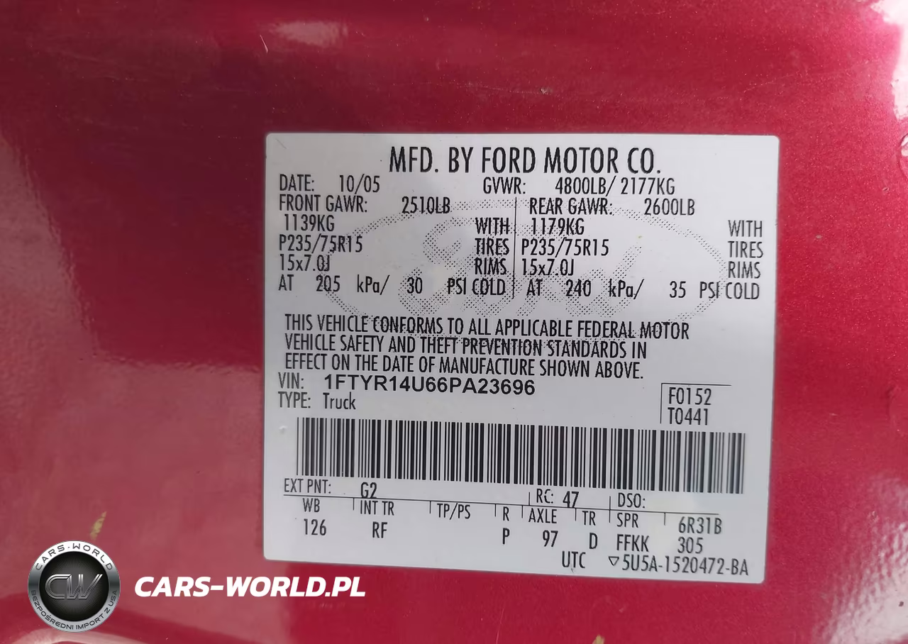 2006 Ford Ranger Sport-Stx-Xl-Xlt VIN:1FTYR14U66PA23696 - 9