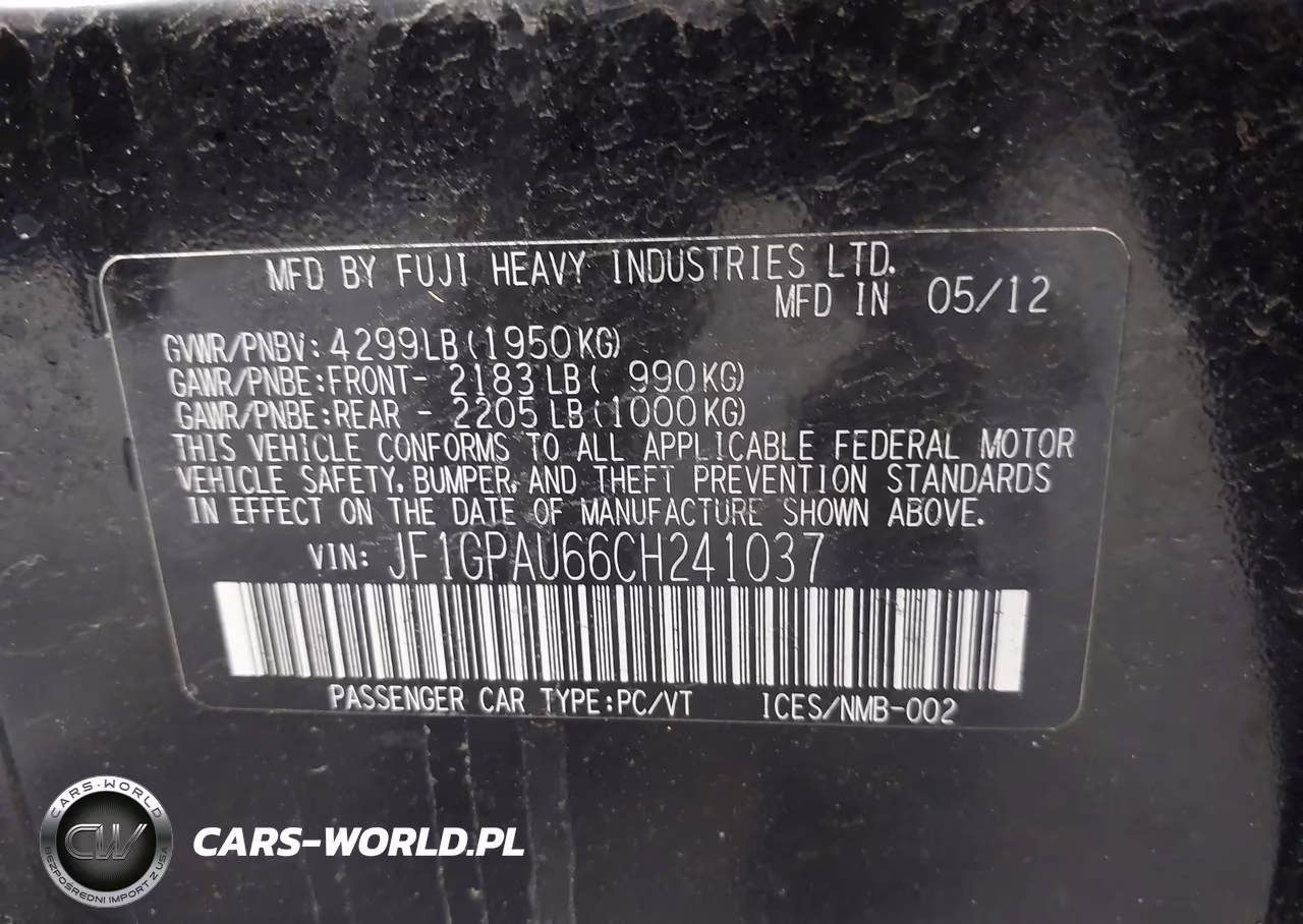 2012 Subaru Impreza 2.0I Sport Limited VIN:JF1GPAU66CH241037 - 9