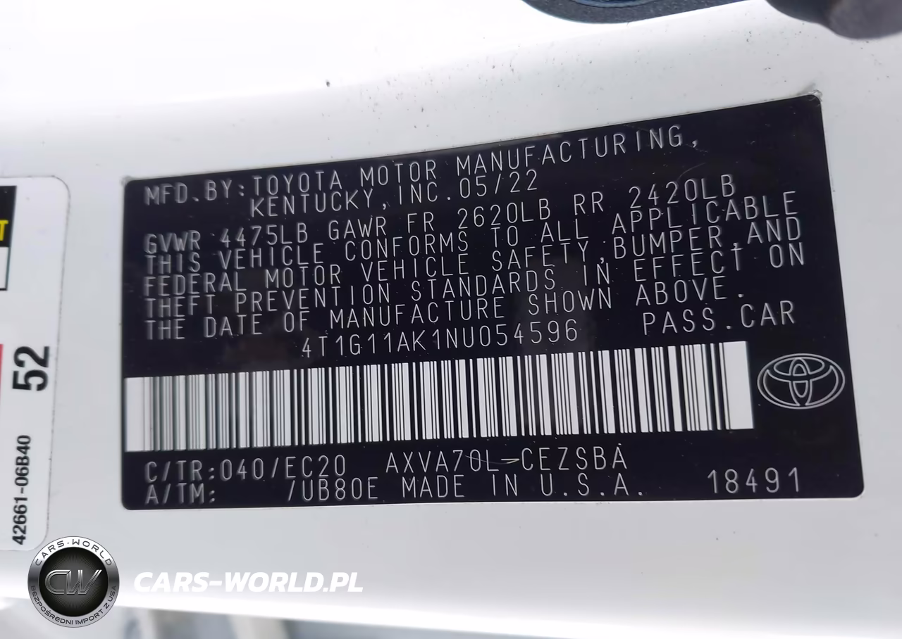 2022 Toyota Camry Se Nightshade Edition VIN:4T1G11AK1NU054596 - 9