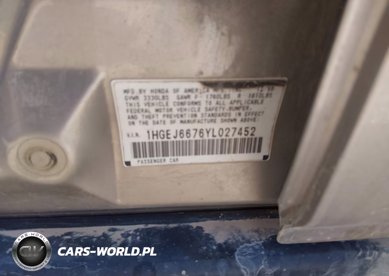 2000 Honda Civic Lx VIN:1HGEJ6676YL027452 - 9