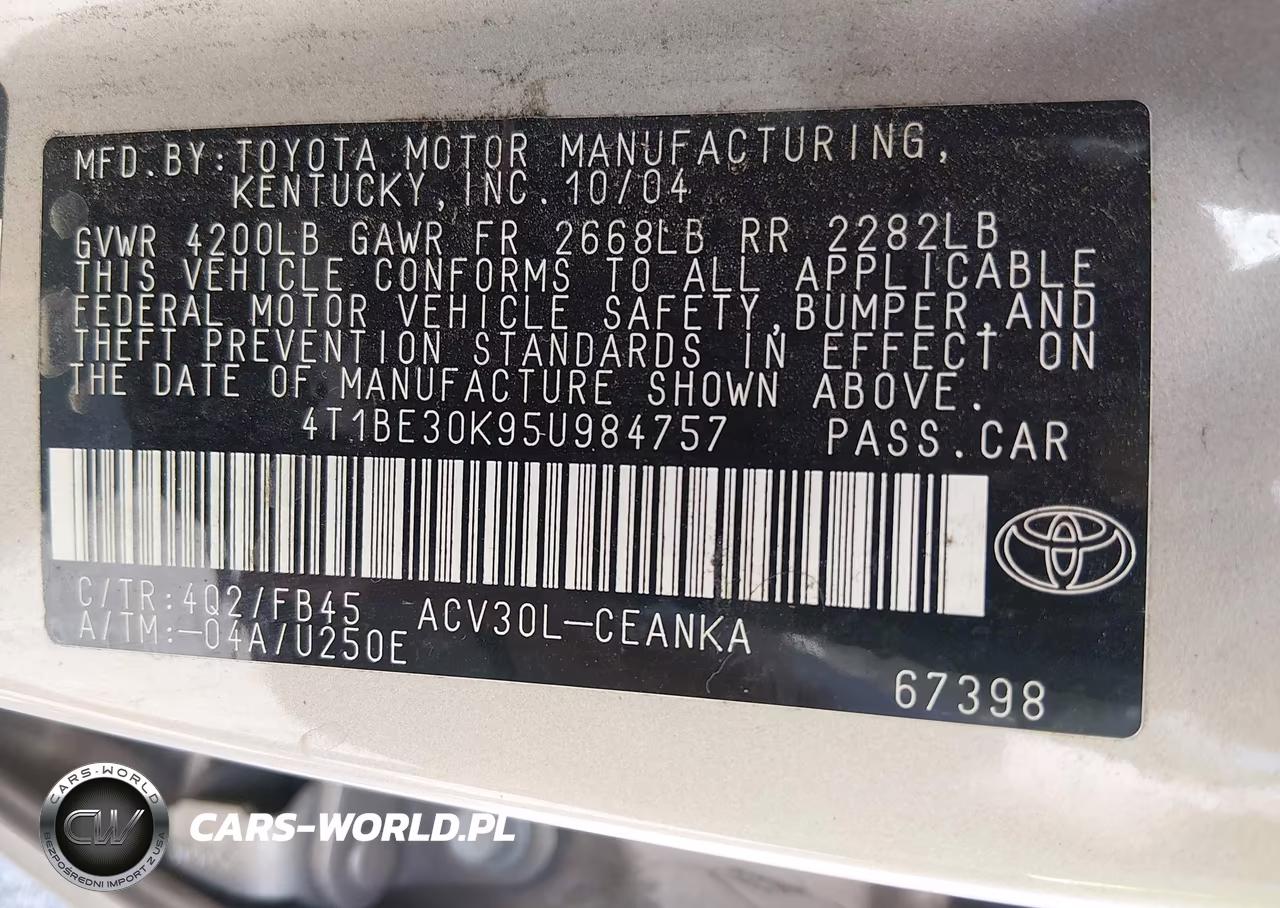 2005 Toyota Camry Le-Xle-Se VIN:4T1BE30K95U984757 - 8