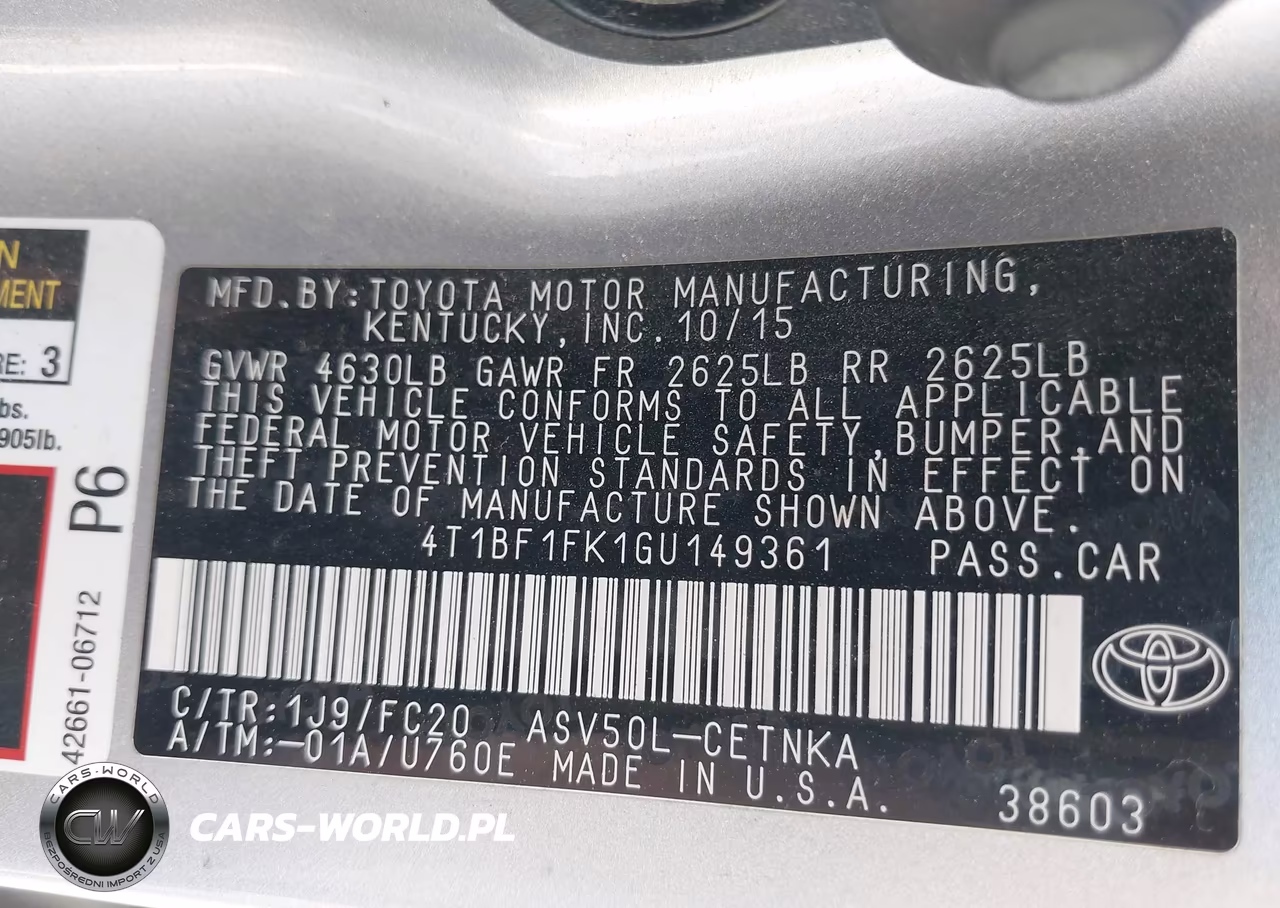2016 Toyota Camry Le VIN:4T1BF1FK1GU149361 - 9