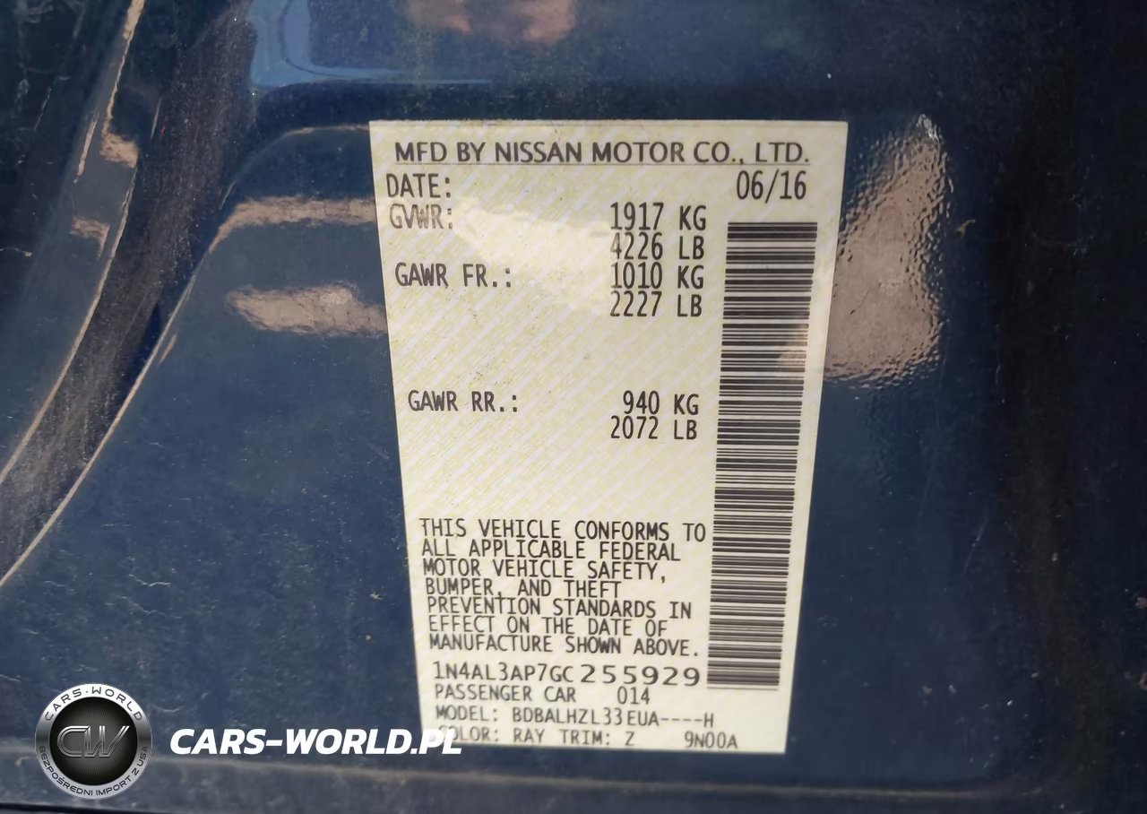 2016 Nissan Altima 2.5 Sr VIN:1N4AL3AP7GC255929 - 9