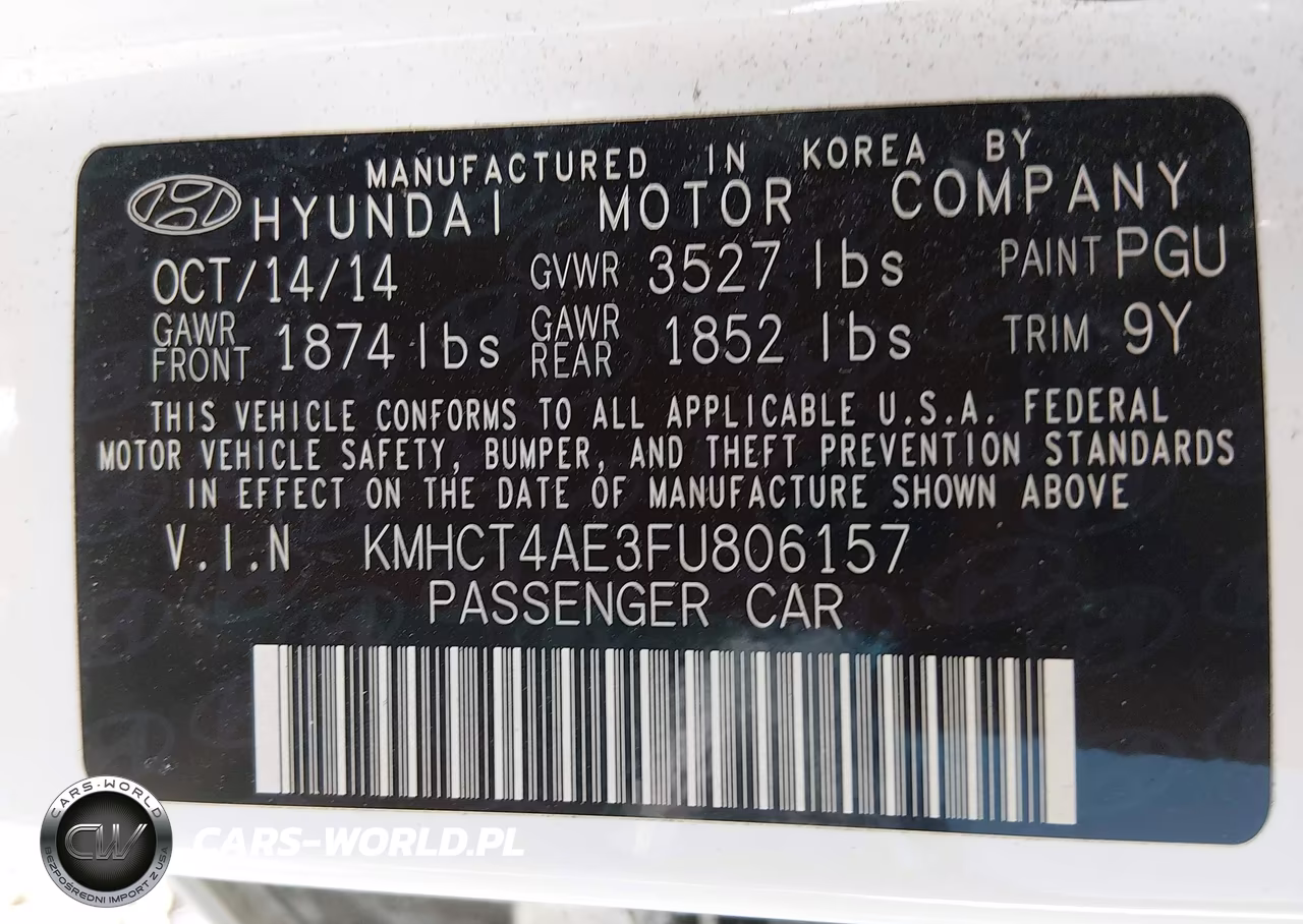 2015 Hyundai Accent Gls VIN:KMHCT4AE3FU806157 - 9