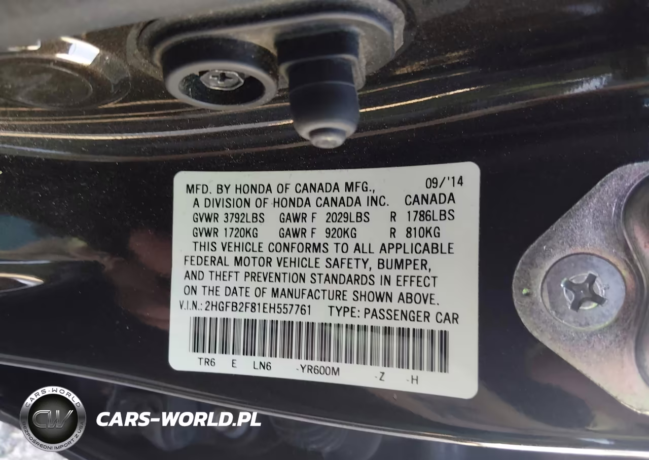 2014 Honda Civic Ex VIN:2HGFB2F81EH557761 - 9