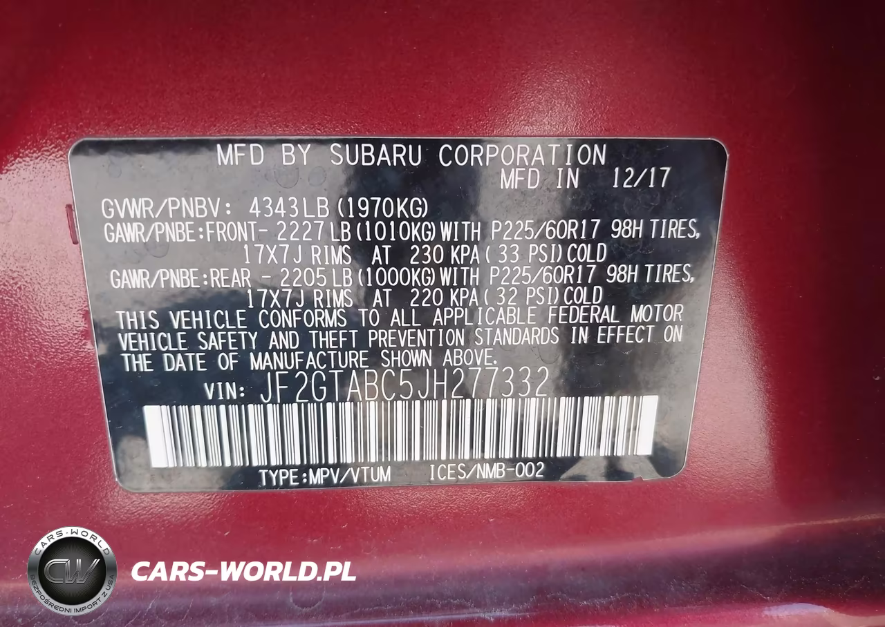 2018 Subaru Crosstrek 2.0I Premium VIN:JF2GTABC5JH277332 - 9