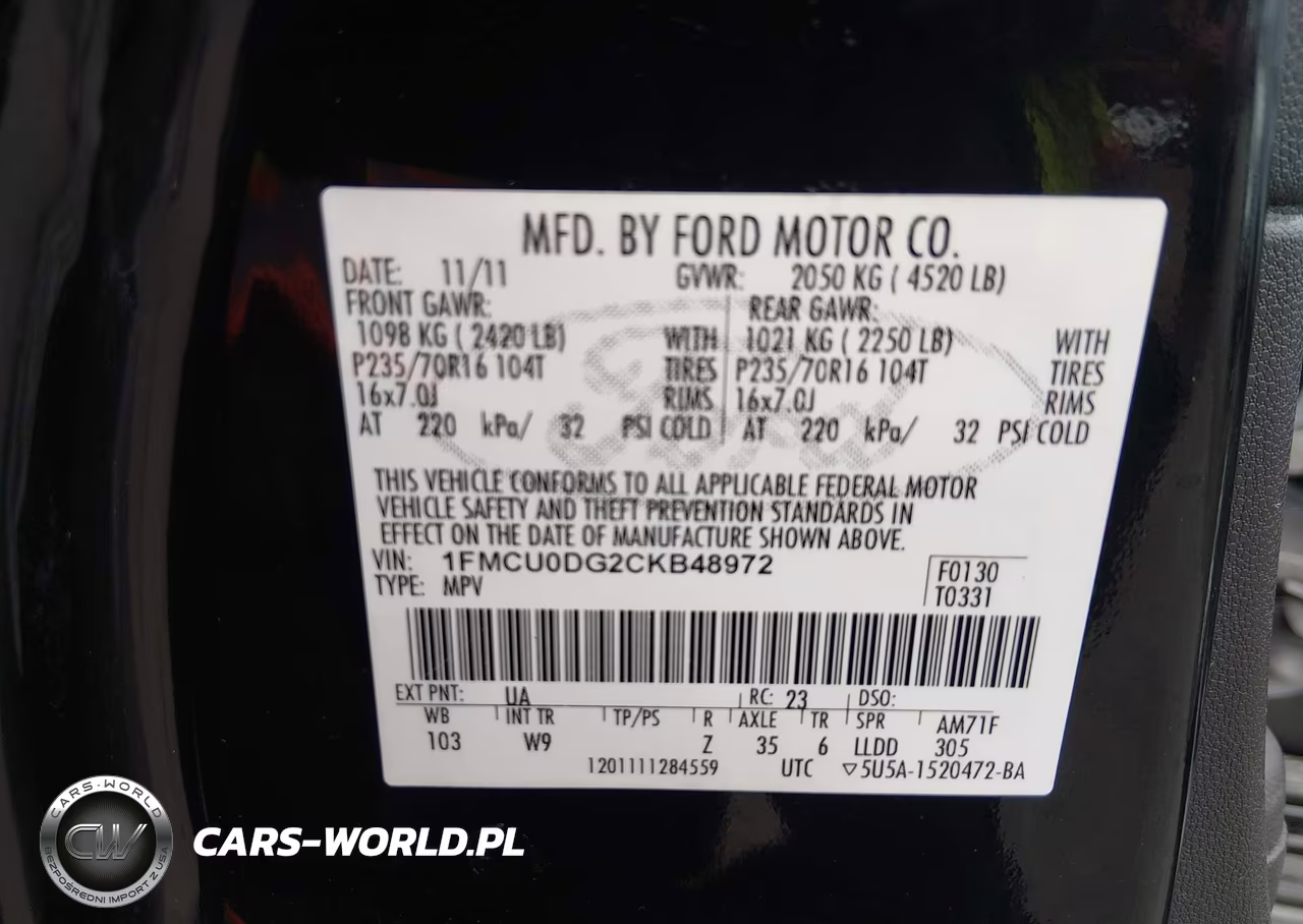 2012 Ford Escape Xlt VIN:1FMCU0DG2CKB48972 - 9