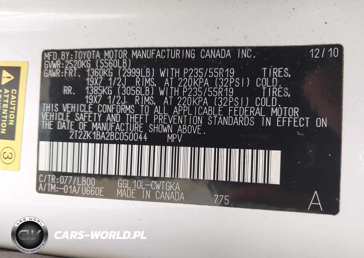 2011 Lexus Rx 350 VIN:2T2ZK1BA2BC050044 - 9