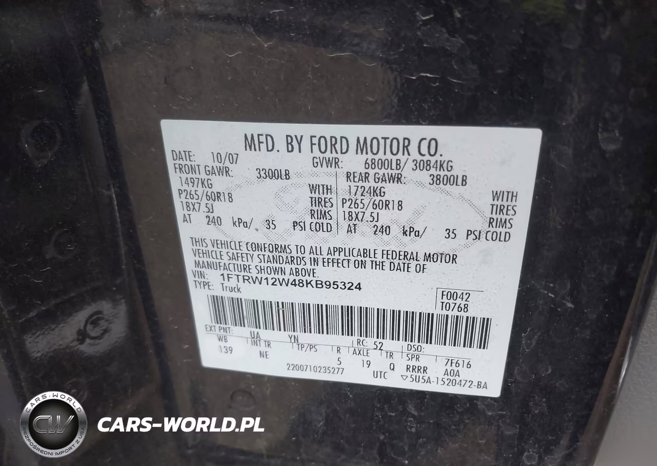 2008 Ford F-150 60Th Anniversary-Fx2-Xl-Xlt VIN:1FTRW12W48KB95324 - 9