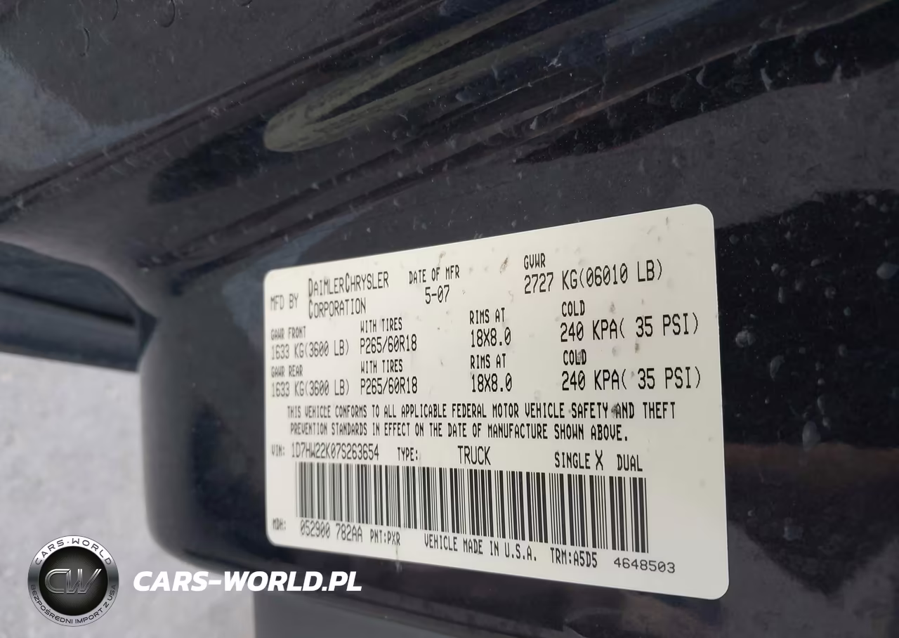 2007 Dodge Dakota St VIN:1D7HW22K07S263654 - 9