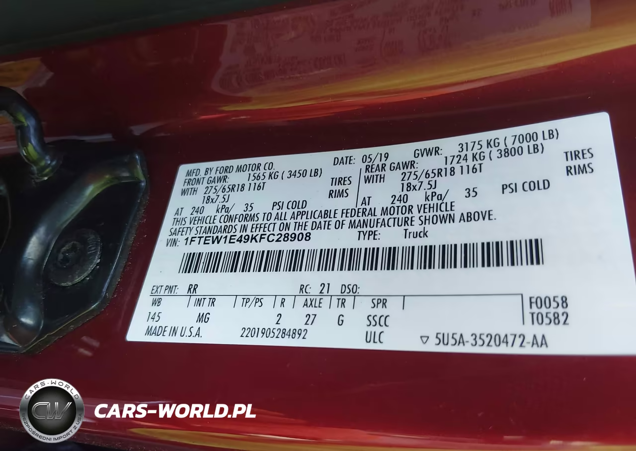 2019 Ford F-150 Xlt VIN:1FTEW1E49KFC28908 - 9