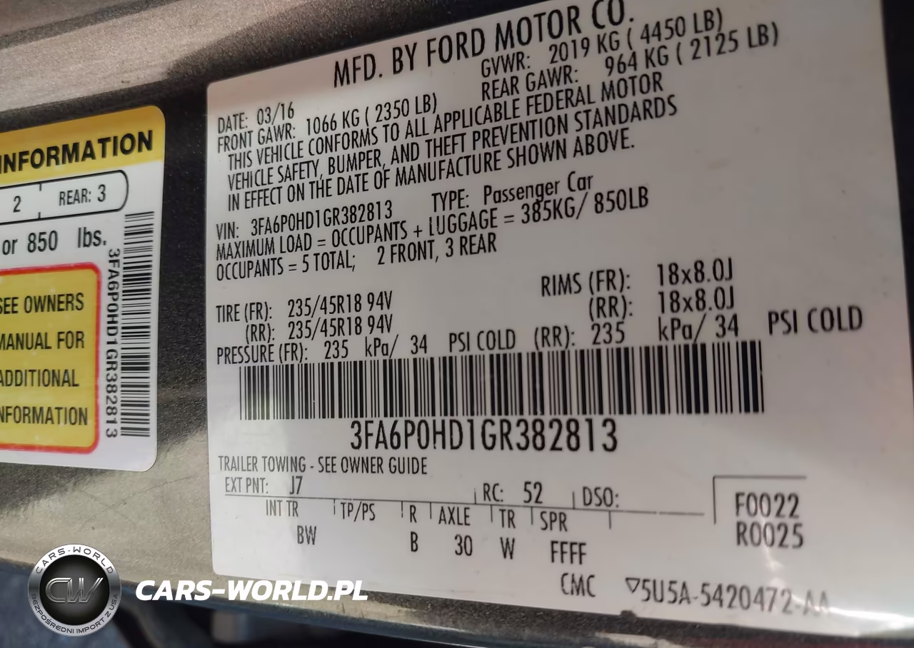 2016 Ford Fusion Se VIN:3FA6P0HD1GR382813 - 9