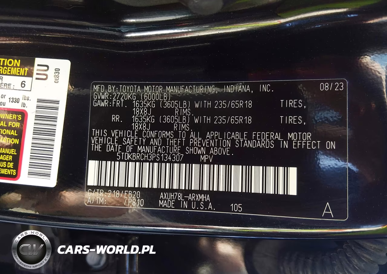 2023 Toyota Highlander Hybrid Xle VIN:5TDKBRCH3PS134307 - 9