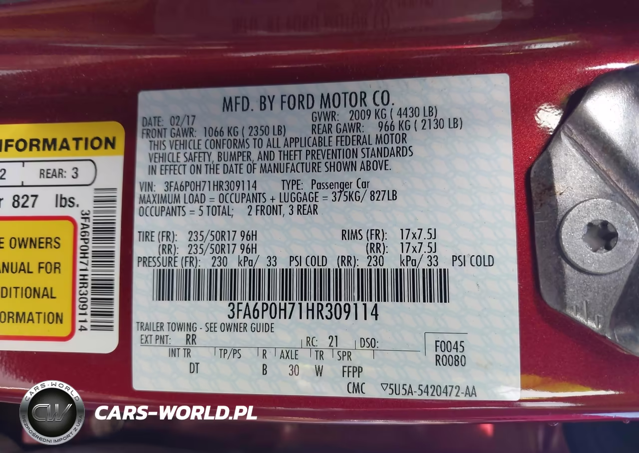 2017 Ford Fusion Se VIN:3FA6P0H71HR309114 - 9