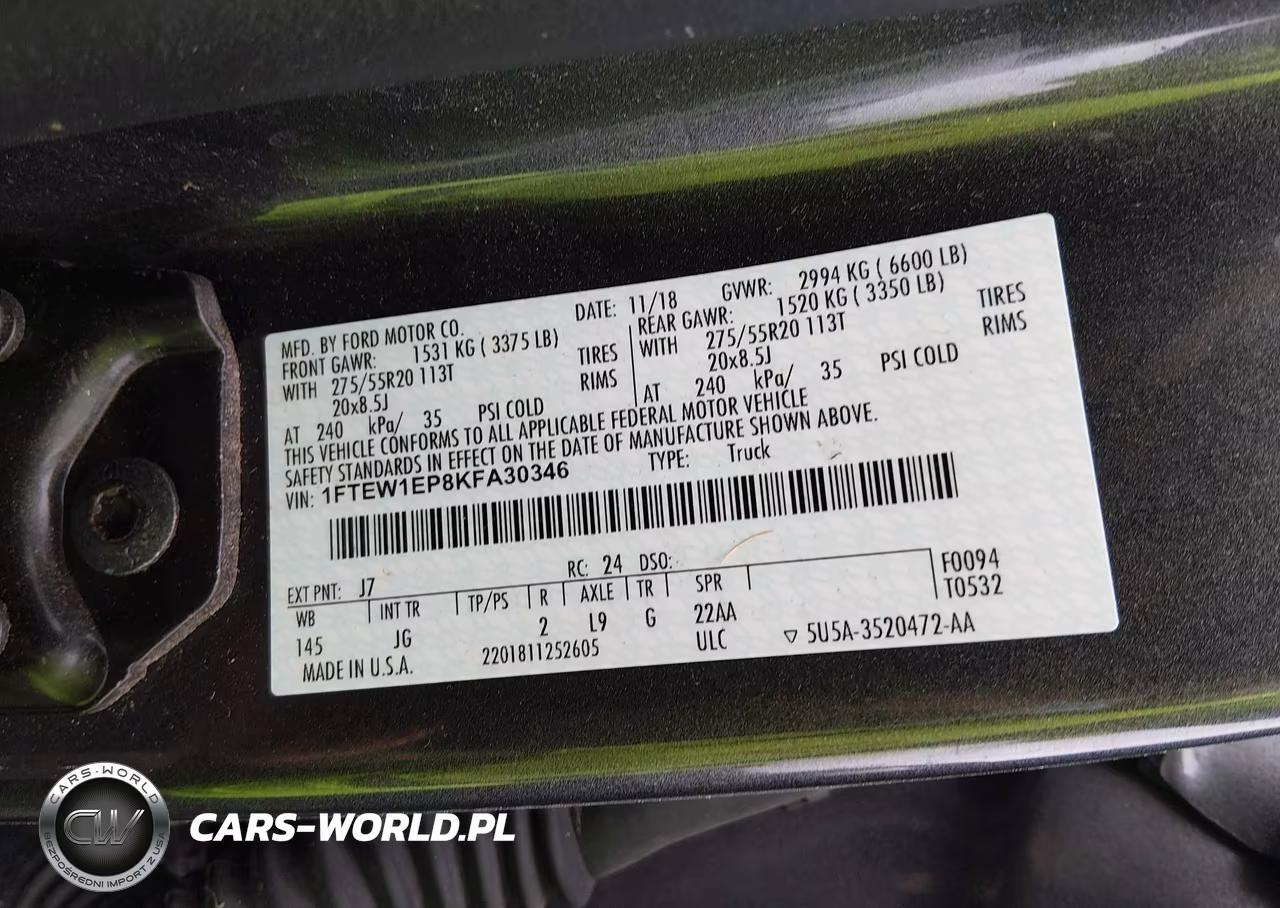 2019 Ford F-150 Xl VIN:1FTEW1EP8KFA30346 - 9