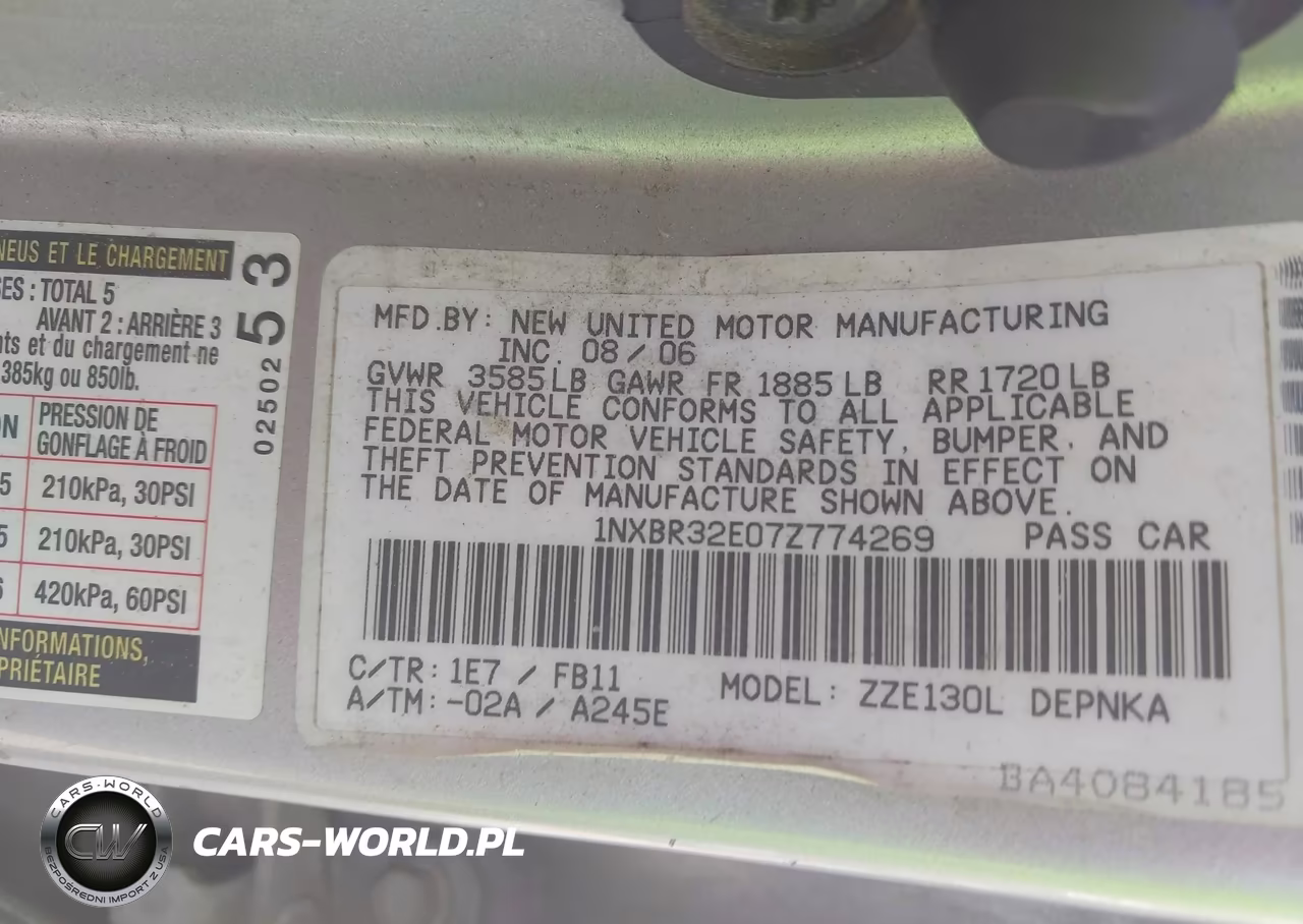2007 Toyota Corolla Le VIN:1NXBR32E07Z774269 - 9