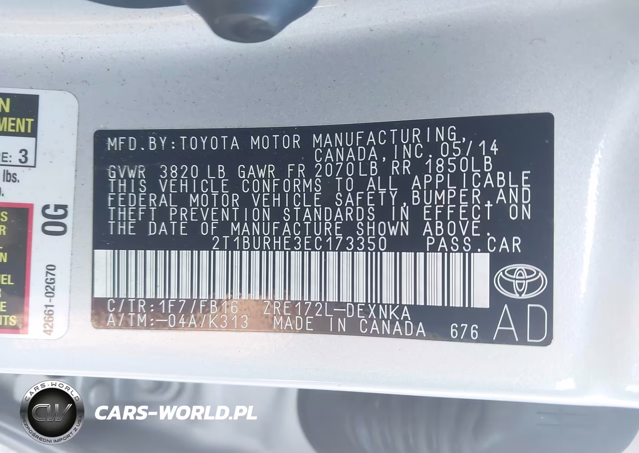 2014 Toyota Corolla Le Plus VIN:2T1BURHE3EC173350 - 9