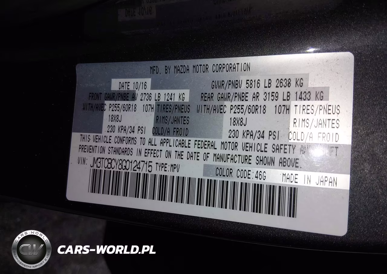 2016 Mazda Cx-9 Touring VIN:JM3TCBCY8G0124715 - 9