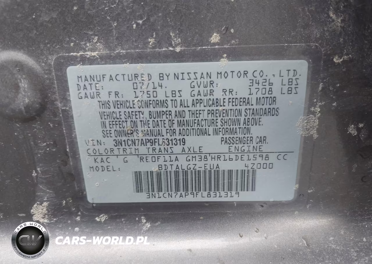 2015 Nissan Versa 1.6 Sl VIN:3N1CN7AP9FL831319 - 9