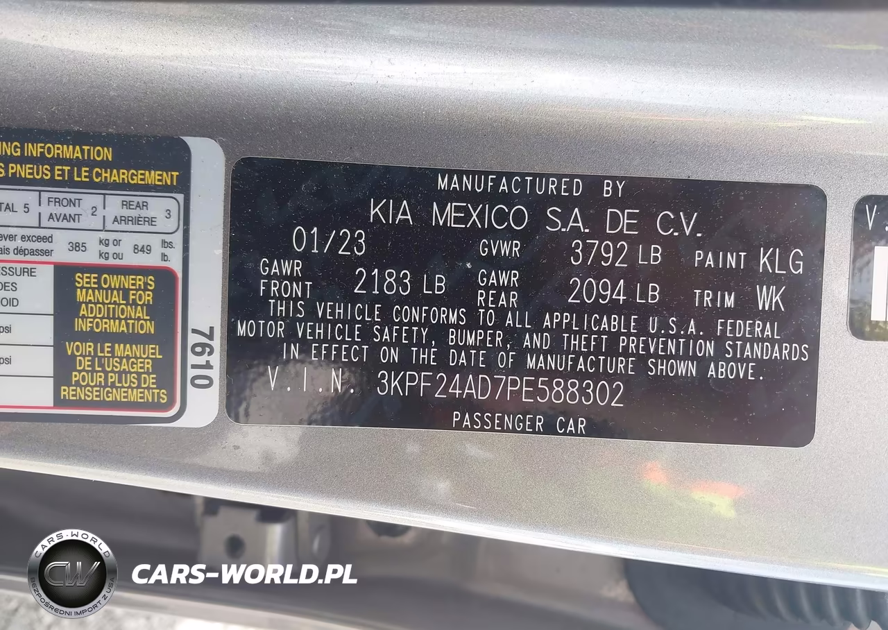 2023 Kia Forte Lxs VIN:3KPF24AD7PE588302 - 9